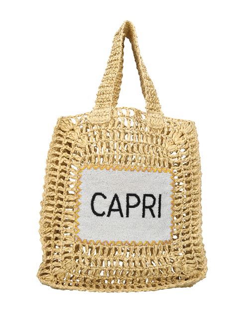 Borsa Capri in rafia e perline DE SIENA | 4208NATURALE